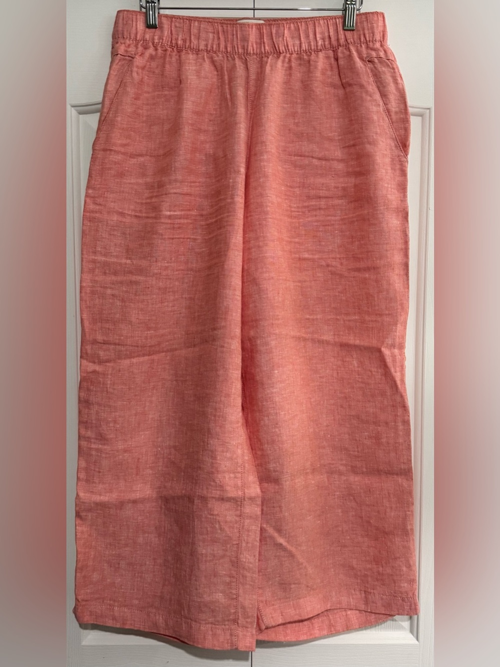 2 for $25 Pants Cynthia Rowley Cropped Wide Leg Pants Coral Red Size L EUC - Picture 2 of 4